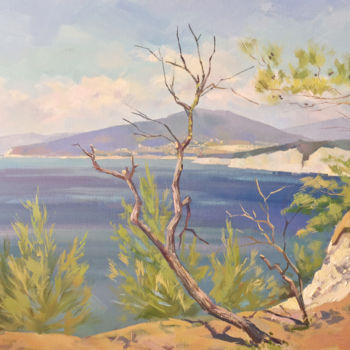 「Черное море - Голуб…」というタイトルの絵画 Дмитрий Гольцによって, オリジナルのアートワーク, オイル