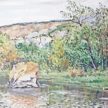 Pintura intitulada "Камень" por Dmitrii Golts, Obras de arte originais, Óleo