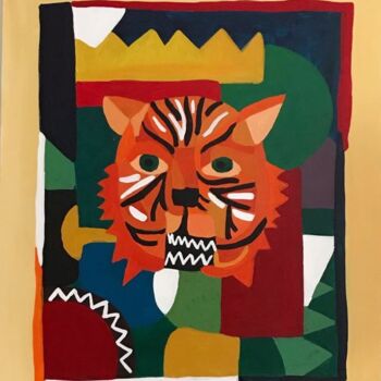 Картина под названием "EYE OF THE TIGER" - Gomariart, Подлинное произведение искусства, Акрил