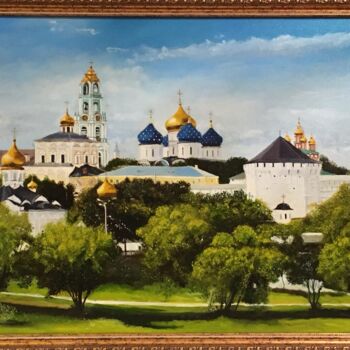 Painting titled "троице сергиева лав…" by Irina Gomer, Original Artwork, Oil