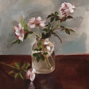 Картина под названием "Натюрморт розы" - Gomer, Подлинное произведение искусства, Масло