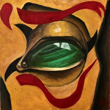 Картина под названием "Малахитовый глаз" - Gomer, Подлинное произведение искусства, Масло