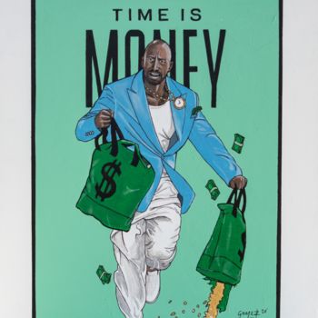 Malarstwo zatytułowany „Time is money” autorstwa Jérôme Gomez, Oryginalna praca, Akryl