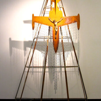 Sculpture titled "Journey of Faith" by Gonçalo Martins, Original Artwork, Metals
