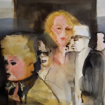 Painting titled "New People" by Carla Gonçalves, Original Artwork, Watercolor