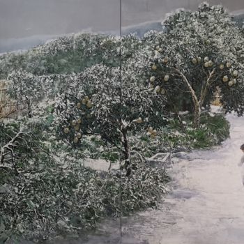 Malerei mit dem Titel "The winter" von Gong Wei (Gongwei), Original-Kunstwerk, Öl