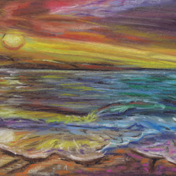 Dessin intitulée "Magic at sunset." par Svetlana Gudilova, Œuvre d'art originale, Pastel