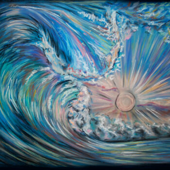 Zeichnungen mit dem Titel "Wave of life" von Svetlana Gudilova, Original-Kunstwerk, Pastell