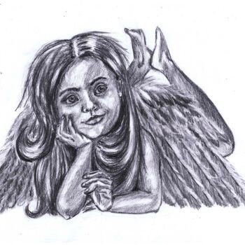 Zeichnungen mit dem Titel "Angel" von Svetlana Gudilova, Original-Kunstwerk, Pastell