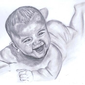 「Joyful baby」というタイトルの描画 Svetlana Gudilovaによって, オリジナルのアートワーク, パステル