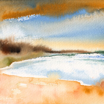 Painting titled "Dawn 41" by Miki De Goodaboom, Original Artwork, Watercolor