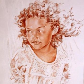 Malerei mit dem Titel "Tahitian Girl" von Miki De Goodaboom, Original-Kunstwerk, Öl