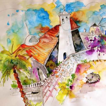 Картина под названием "Church in Castro Ma…" - Miki De Goodaboom, Подлинное произведение искусства, Другой