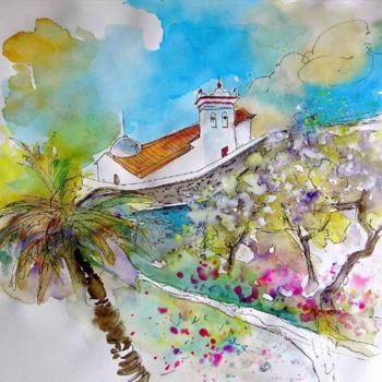 Painting titled "Church in Castro Ma…" by Miki De Goodaboom, Original Artwork, Oil