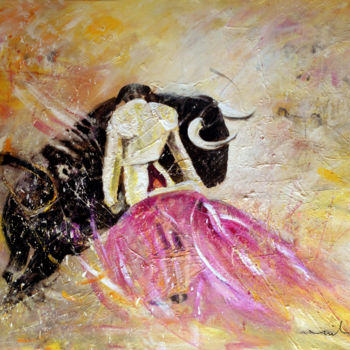 Peinture intitulée "Bullfight 74" par Miki De Goodaboom, Œuvre d'art originale, Acrylique