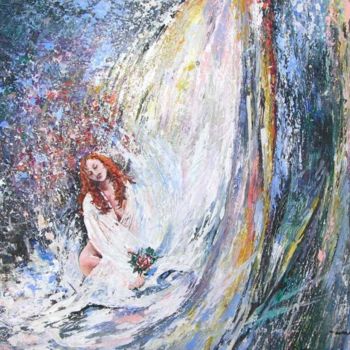 「Under The Waterfall」というタイトルの絵画 Miki De Goodaboomによって, オリジナルのアートワーク, オイル