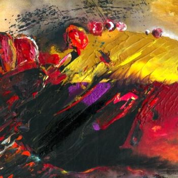 Painting titled "Golden hills" by Miki De Goodaboom, Original Artwork, Oil