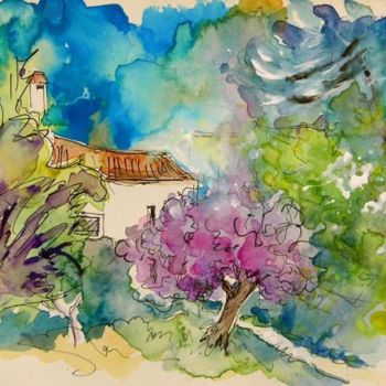 Painting titled "House in Alcacer" by Miki De Goodaboom, Original Artwork, Oil