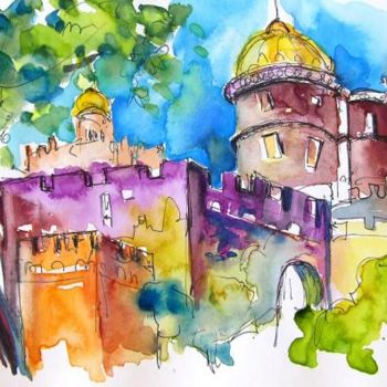 Pintura titulada "Castle in Sintra" por Miki De Goodaboom, Obra de arte original, Oleo