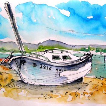 绘画 标题为“Boats in Sao Jacinto” 由Miki De Goodaboom, 原创艺术品, 油