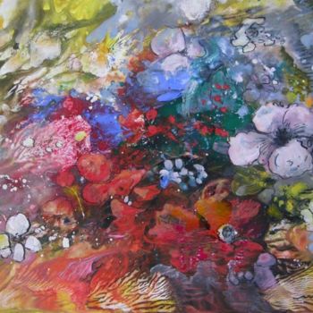 Malerei mit dem Titel "Flower Festival" von Miki De Goodaboom, Original-Kunstwerk, Öl