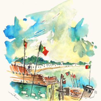 Pintura intitulada "Harbour in Vila Cha" por Miki De Goodaboom, Obras de arte originais, Óleo