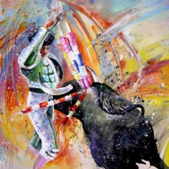 Pintura intitulada "Bullfight 2010 - 2" por Miki De Goodaboom, Obras de arte originais, Óleo