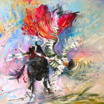 Malerei mit dem Titel "Bullfight 2010 - 11" von Miki De Goodaboom, Original-Kunstwerk, Öl