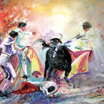 Картина под названием "Bullfight 2010 - 13" - Miki De Goodaboom, Подлинное произведение искусства, Масло
