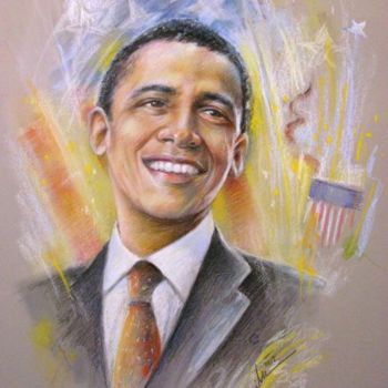 Ζωγραφική με τίτλο "Barack Obama -2- :…" από Miki De Goodaboom, Αυθεντικά έργα τέχνης, Λάδι