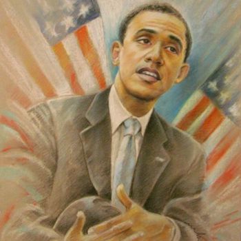Peinture intitulée "Barack Obama -4- :…" par Miki De Goodaboom, Œuvre d'art originale, Huile