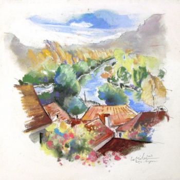 Malerei mit dem Titel "Perigord 04" von Miki De Goodaboom, Original-Kunstwerk, Öl