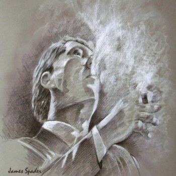 Painting titled "James Spader" by Miki De Goodaboom, Original Artwork, Oil