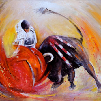 Painting titled "2009 Toro acrylic 02" by Miki De Goodaboom, Original Artwork, Oil