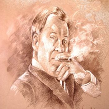 Schilderij getiteld "William Shatner as…" door Miki De Goodaboom, Origineel Kunstwerk, Olie