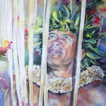 Pintura titulada "Polynesian Maori Wa…" por Miki De Goodaboom, Obra de arte original, Oleo