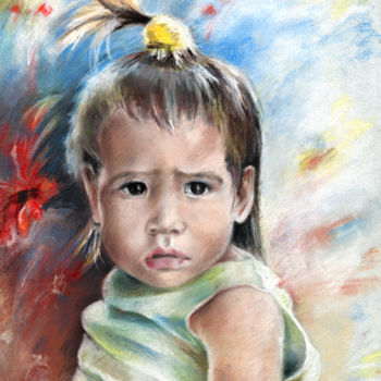 「Little Girl from Ta…」というタイトルの絵画 Miki De Goodaboomによって, オリジナルのアートワーク, オイル