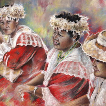 "Three Mamas from Ta…" başlıklı Tablo Miki De Goodaboom tarafından, Orijinal sanat, Petrol