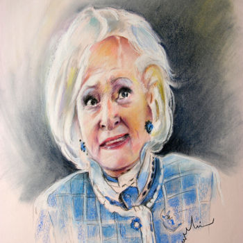 Painting titled "Betty White in Bost…" by Miki De Goodaboom, Original Artwork, Oil