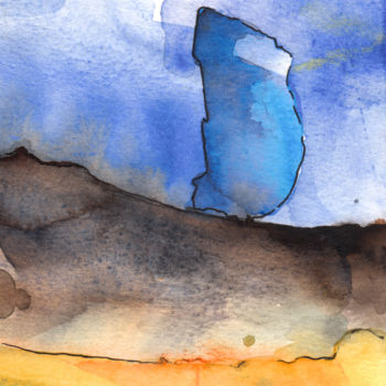 Painting titled "Late Afternoon 19" by Miki De Goodaboom, Original Artwork, Watercolor
