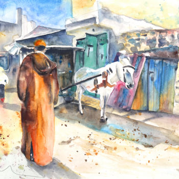 Peinture intitulée "Street Scene in Mor…" par Miki De Goodaboom, Œuvre d'art originale, Huile