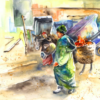 Malarstwo zatytułowany „Moroccan Market 04” autorstwa Miki De Goodaboom, Oryginalna praca, Olej