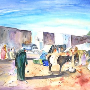 Ζωγραφική με τίτλο "Moroccan Market 05" από Miki De Goodaboom, Αυθεντικά έργα τέχνης, Λάδι