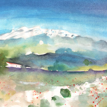 Painting titled "Mountains by Agia G…" by Miki De Goodaboom, Original Artwork, Oil