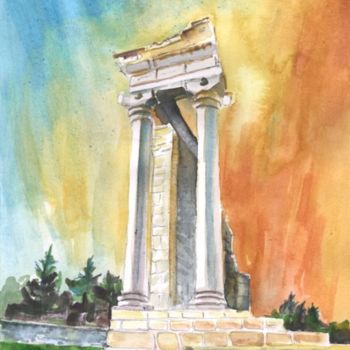 Painting titled "Temple of Apollo in…" by Miki De Goodaboom, Original Artwork, Oil