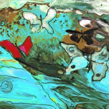 Картина под названием "Love Butterflies" - Miki De Goodaboom, Подлинное произведение искусства, Масло