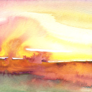 Peinture intitulée "Dawn 32" par Miki De Goodaboom, Œuvre d'art originale, Aquarelle