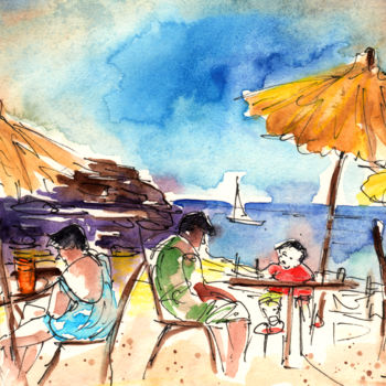 Картина под названием "Papagayo Beach Bar" - Miki De Goodaboom, Подлинное произведение искусства, Масло