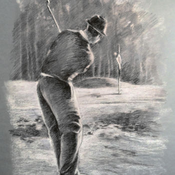Ζωγραφική με τίτλο "Golf Chip" από Miki De Goodaboom, Αυθεντικά έργα τέχνης, Λάδι