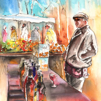 绘画 标题为“Wine Vendor in A Pr…” 由Miki De Goodaboom, 原创艺术品, 油